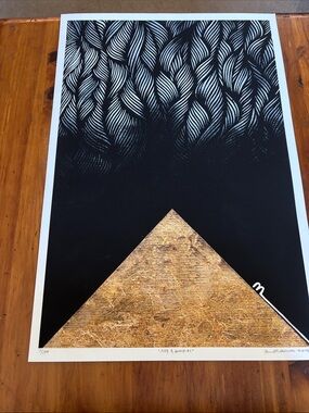 Black and Gold Geometric Abstract Art Print
